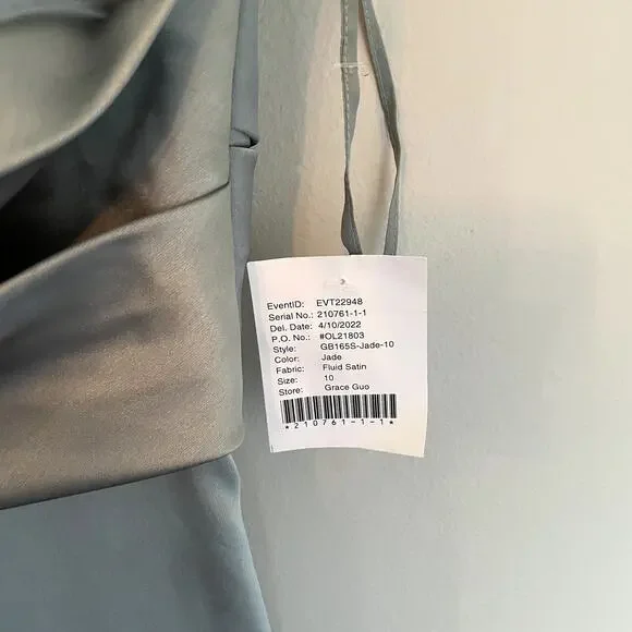 NWT Amsale Cody Dress in Jade Green Women's Size 10 | Jade Cody Dress - Picture 9 of 16